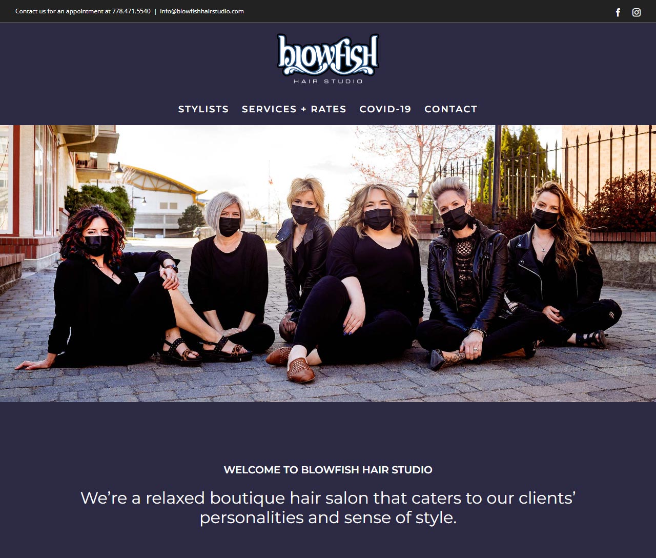 Blowfish Hair Studio Website by HCD