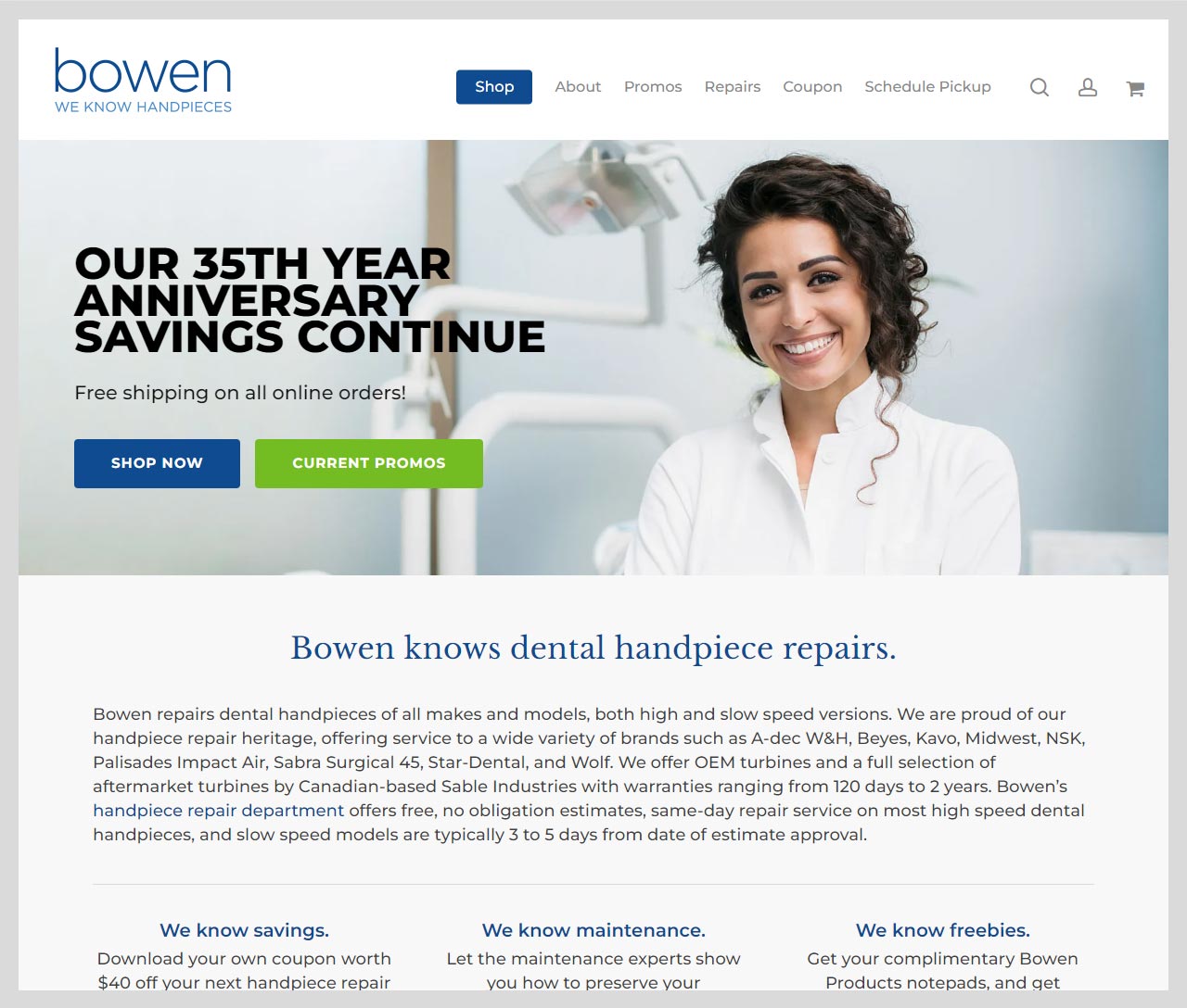 Bowen Products Website by Harv Craven Design