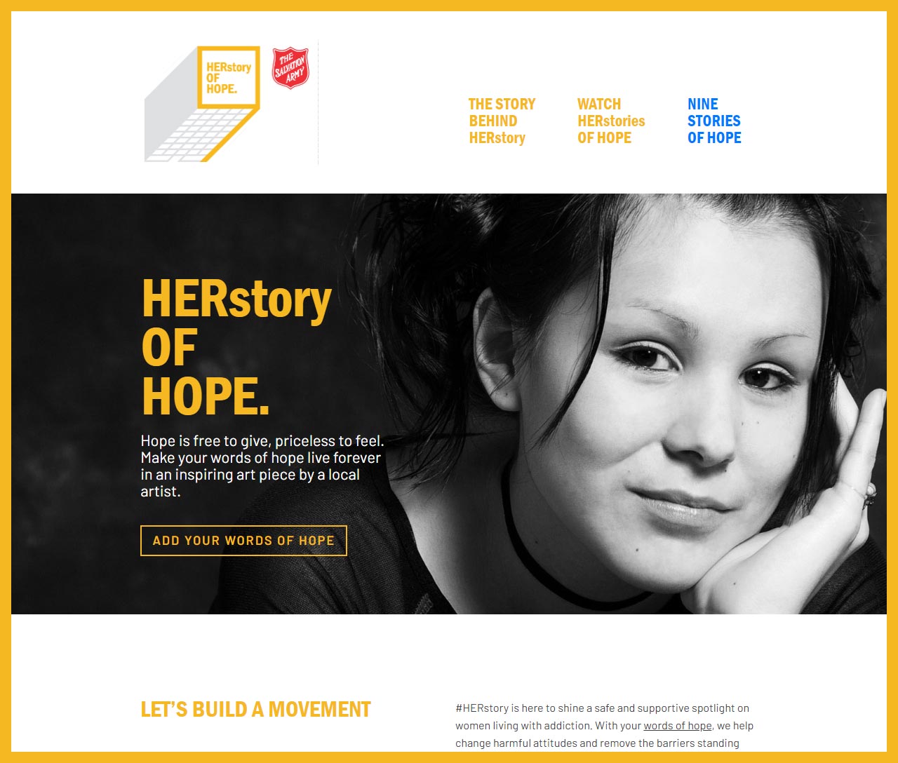 HERstory of Hope Website by Harv Craven Design