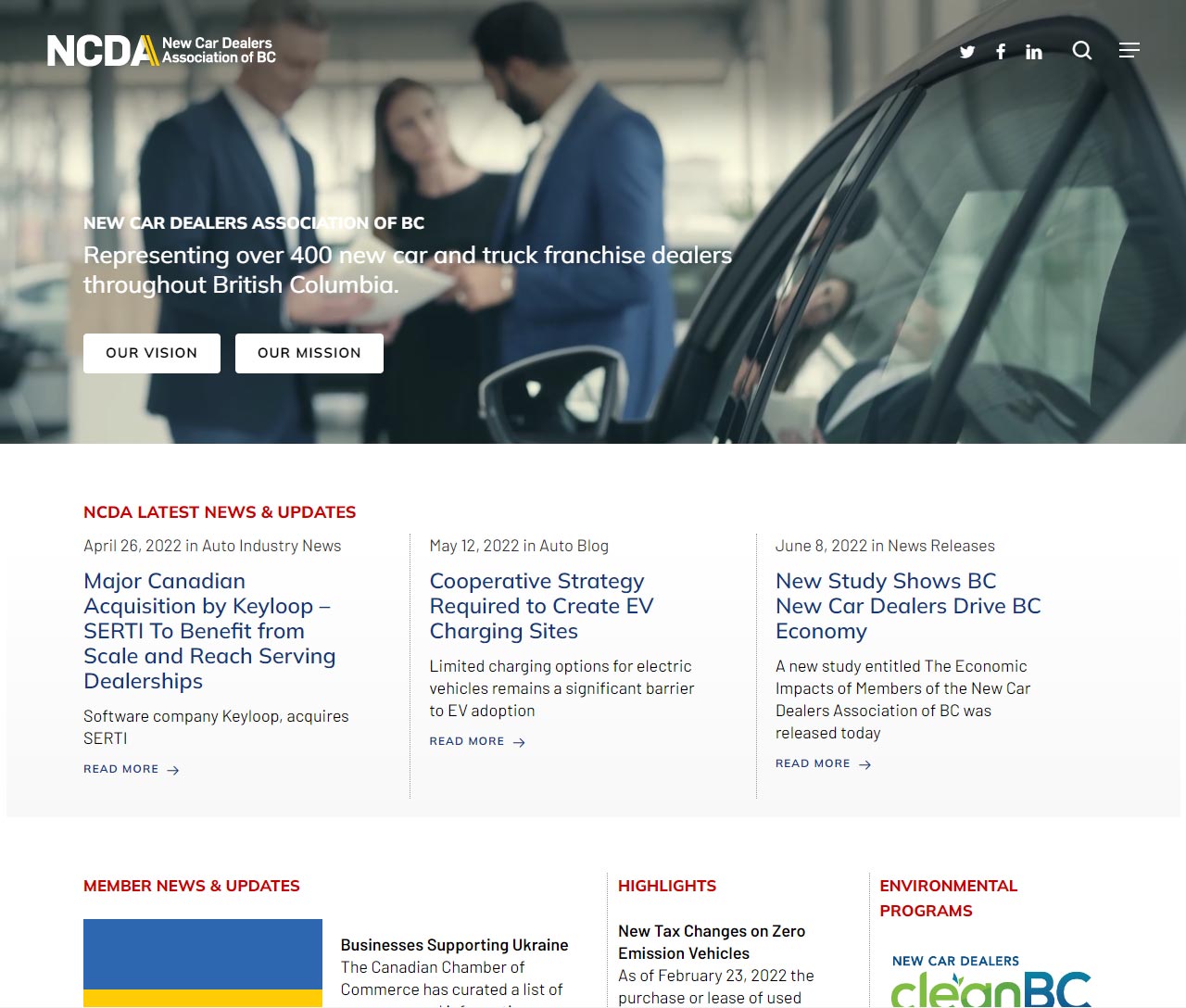 NCDA Website by Harv Craven Design