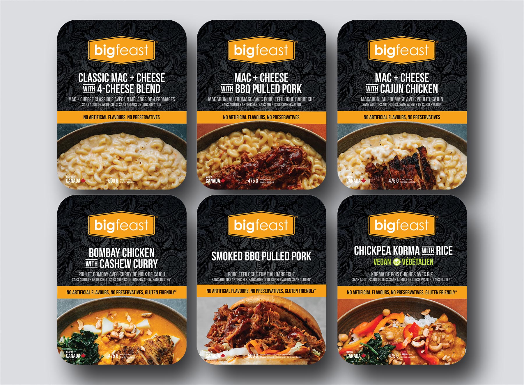 Big Feast Frozen Meals Packaging